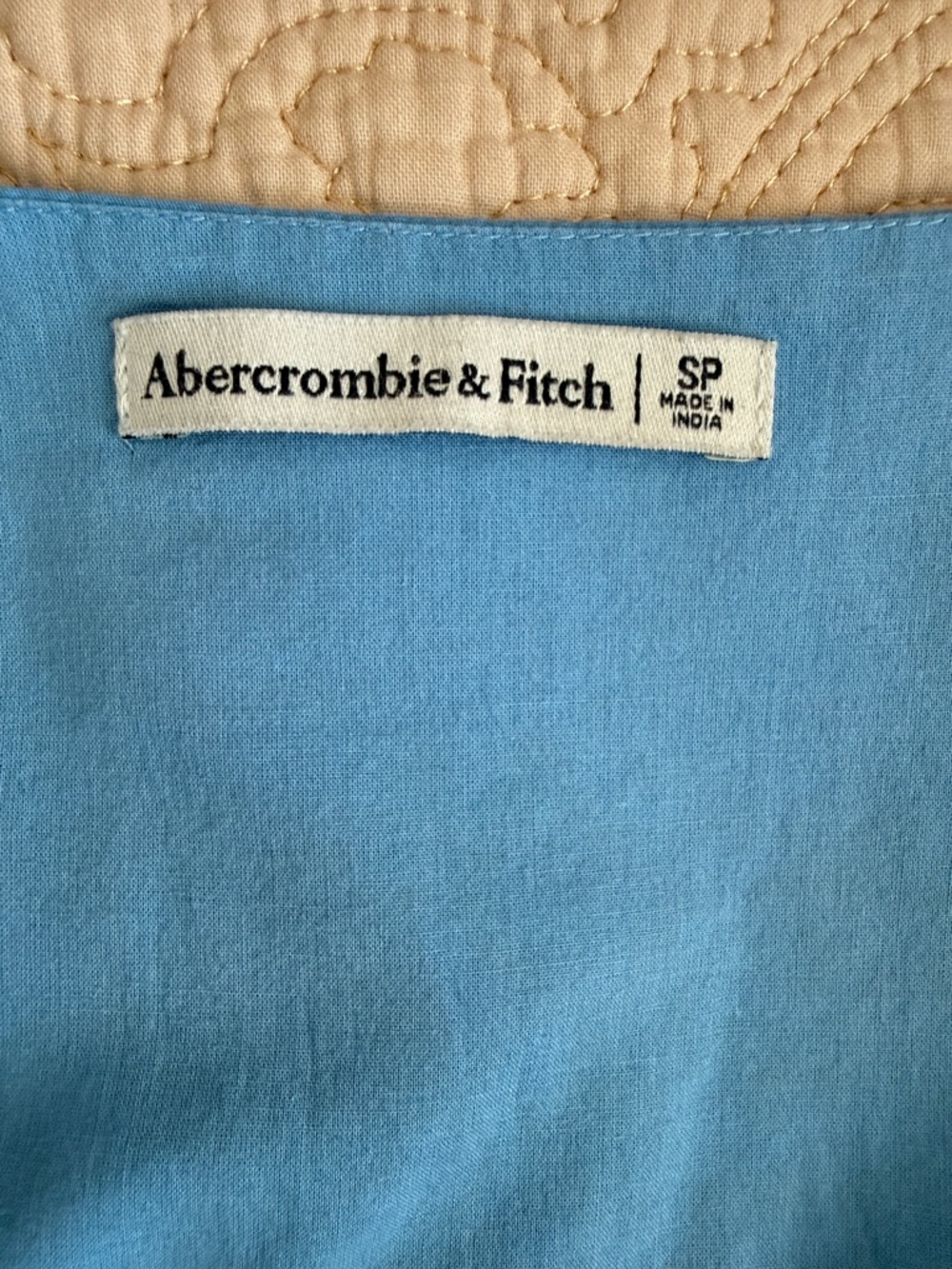 Abercrombie & Fitch Cotton Blend Sky Blue Flutter-Sleeve V-Neck Midi Dress - Picture 10 of 14